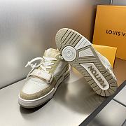 Louis Vuitton Trainer Sneakers – Men's White/Beige Luxury Shoes - 5