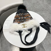 Chanel Beanie with Fur Trim & Pom-Pom | Women’s Luxury Winter Hat - 5
