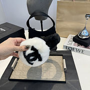 Chanel 2025 Shearling Lambskin Earmuffs – Black & White | Women’s Luxury Winter Accessory - 6
