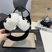 Chanel 2025 Shearling Lambskin Earmuffs – Black & White | Women’s Luxury Winter Accessory - 5