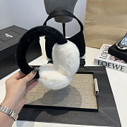 Chanel 2025 Shearling Lambskin Earmuffs – Black & White | Women’s Luxury Winter Accessory - 4