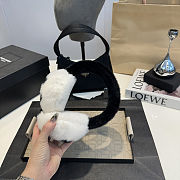 Chanel 2025 Shearling Lambskin Earmuffs – Black & White | Women’s Luxury Winter Accessory - 2